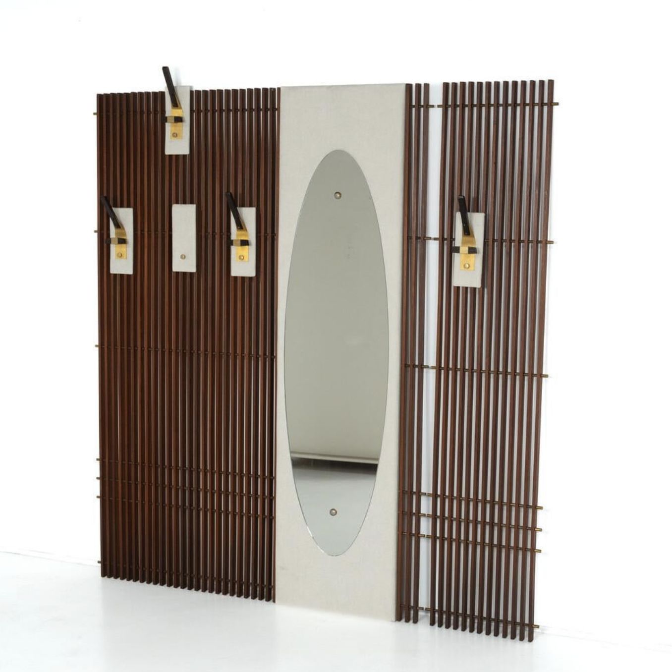 Mid Century Coat Rack With Integrated Mirror, Italy, 1970s photo Furniture