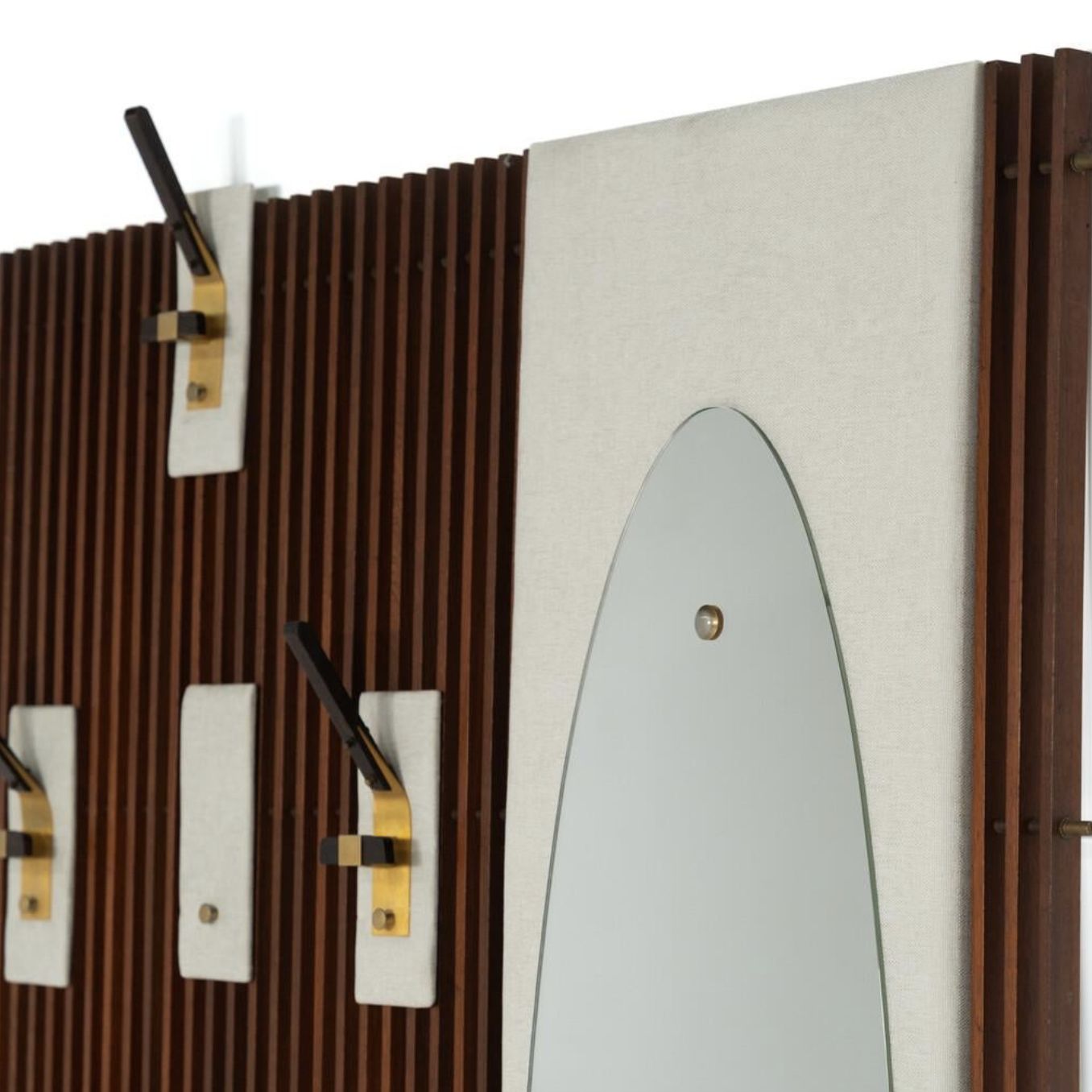 photo furniture Mid Century Coat Rack With Integrated Mirror, Italy, 1970s