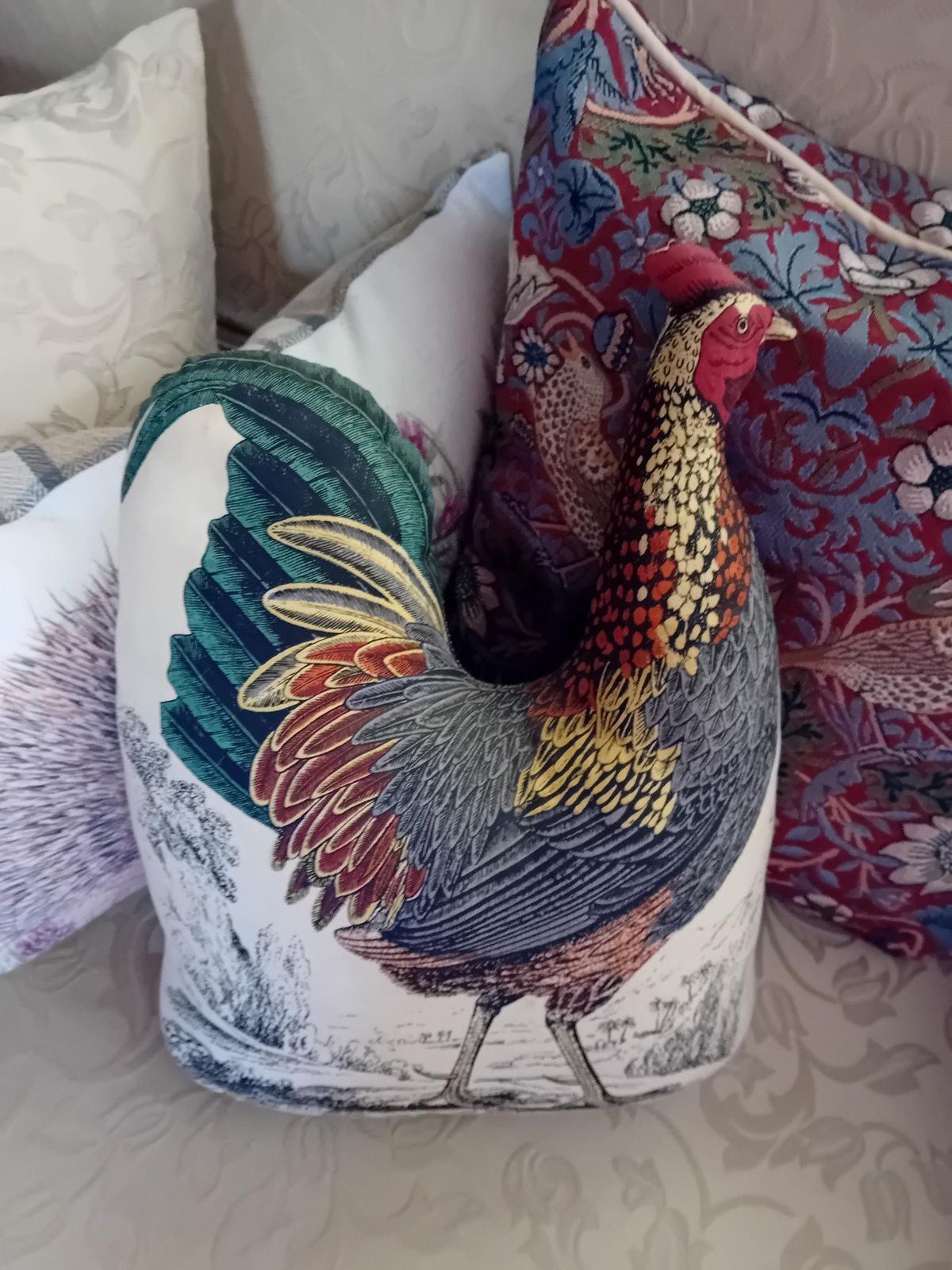 Rooster Cushion/Pillow Vintage Chicken Country Cottage Decor photo vintage