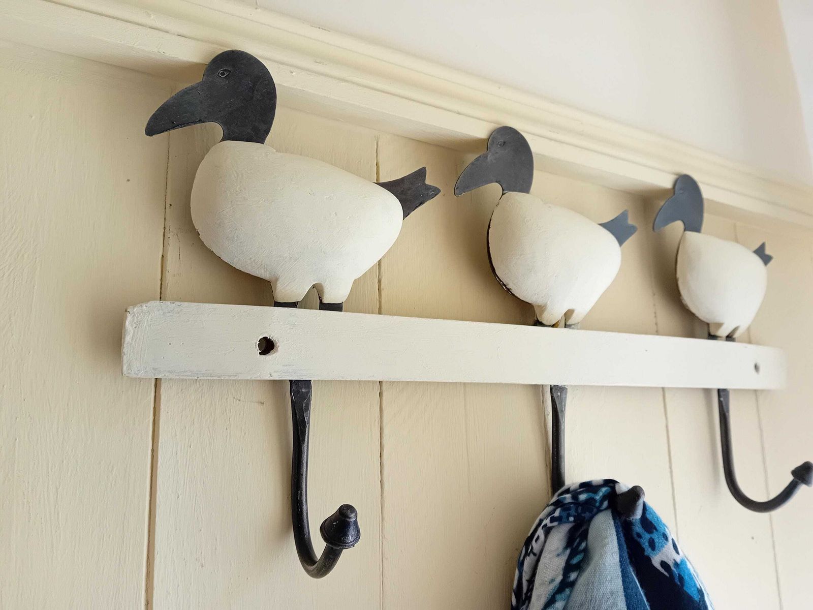 Vintage Wooden Duck Coat Hooks: Rustic French Decor, Set Of 3 photo buy