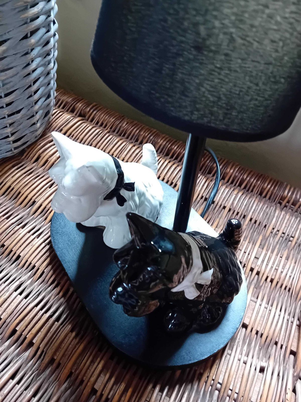Table Lamp Electric Vintage Black And White Scotty Dog Lighting With Replacement Shade photo furniture