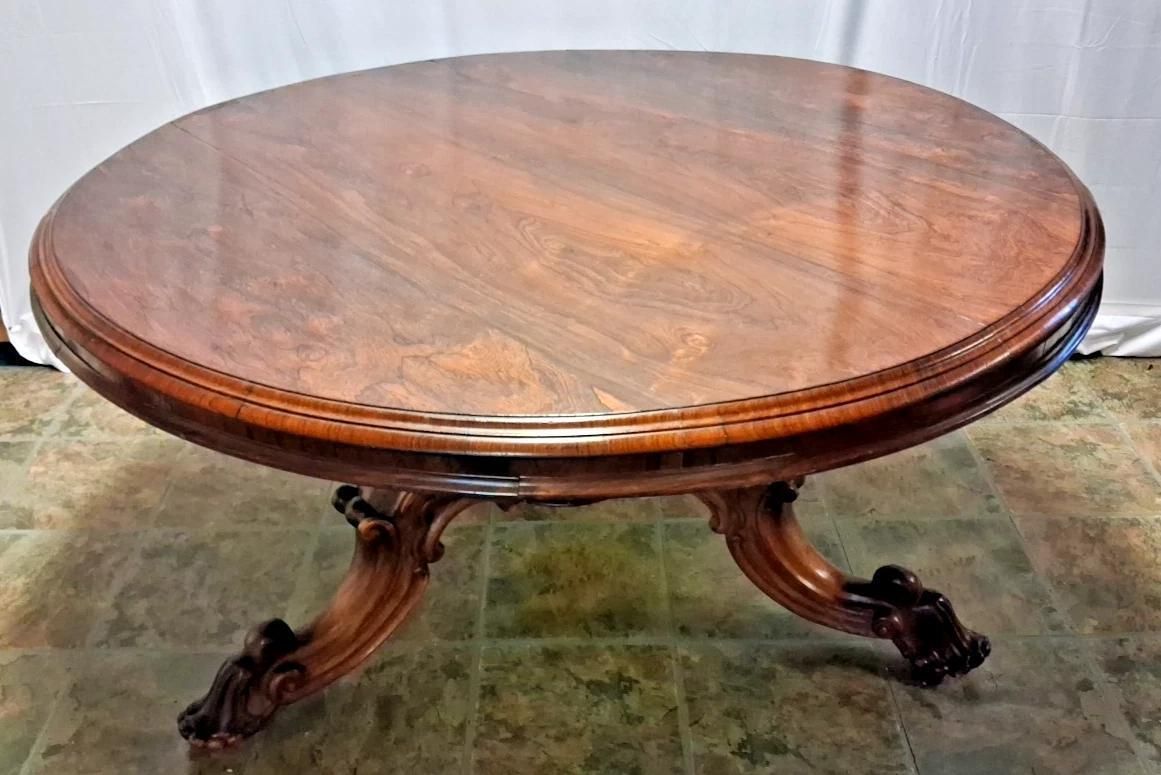 Antique William IV Rosewood Tilt Top Table Circular Top With Ogee Edge