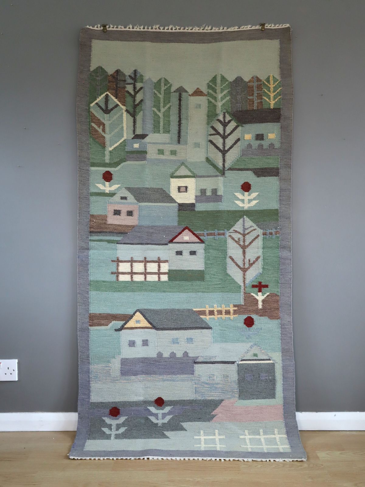 photo vinterior Storybook Wall Hanging, Boho Oil Painting