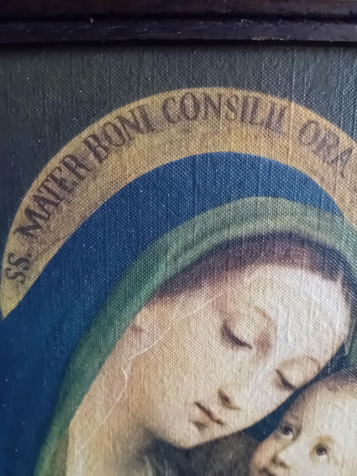 Vintage Madonna And Child Religious Prints In Wooden Frames (Set Of 2) photo 87.0