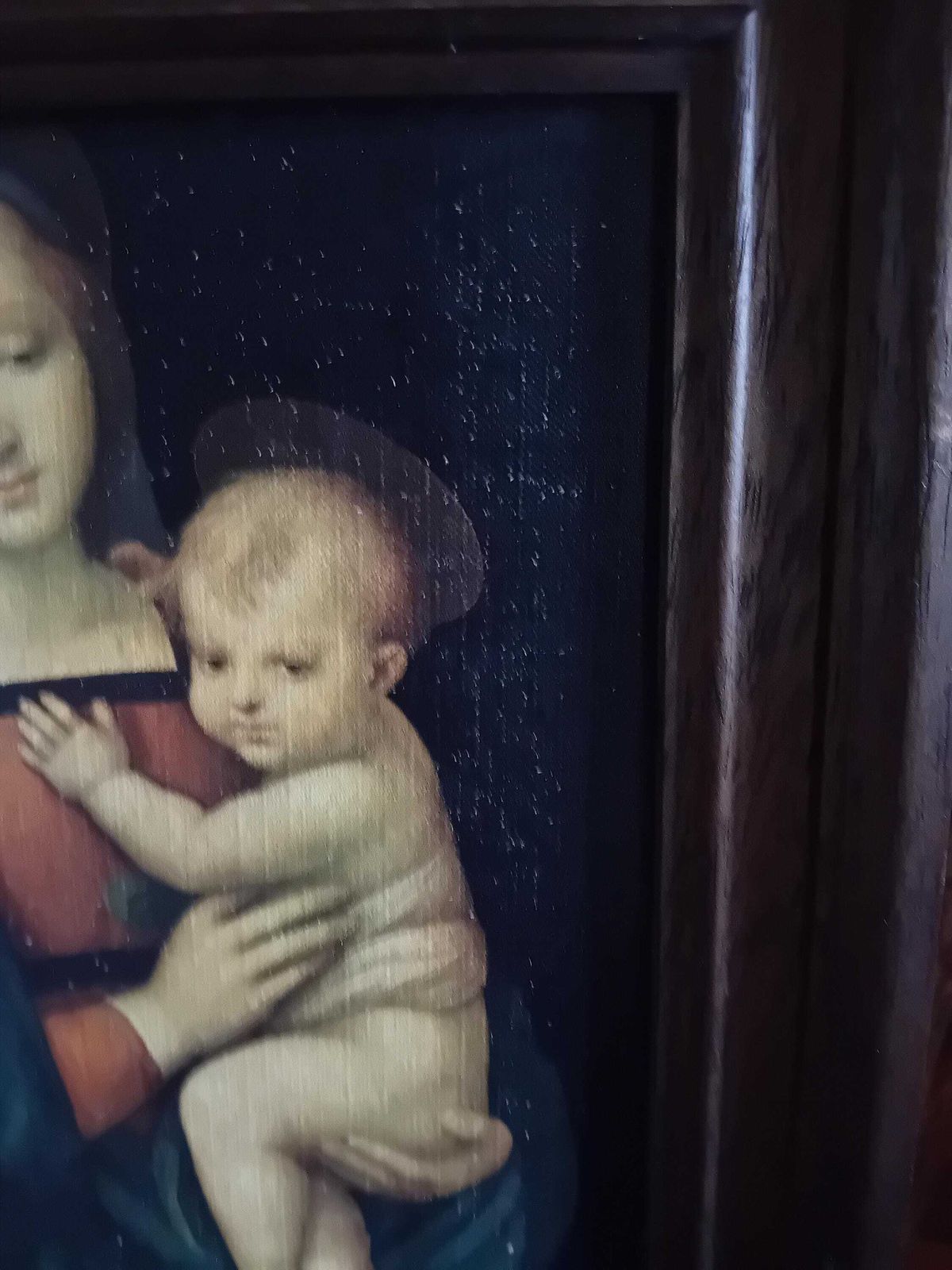 photo furniture Vintage Madonna And Child Religious Prints In Wooden Frames (Set Of 2)