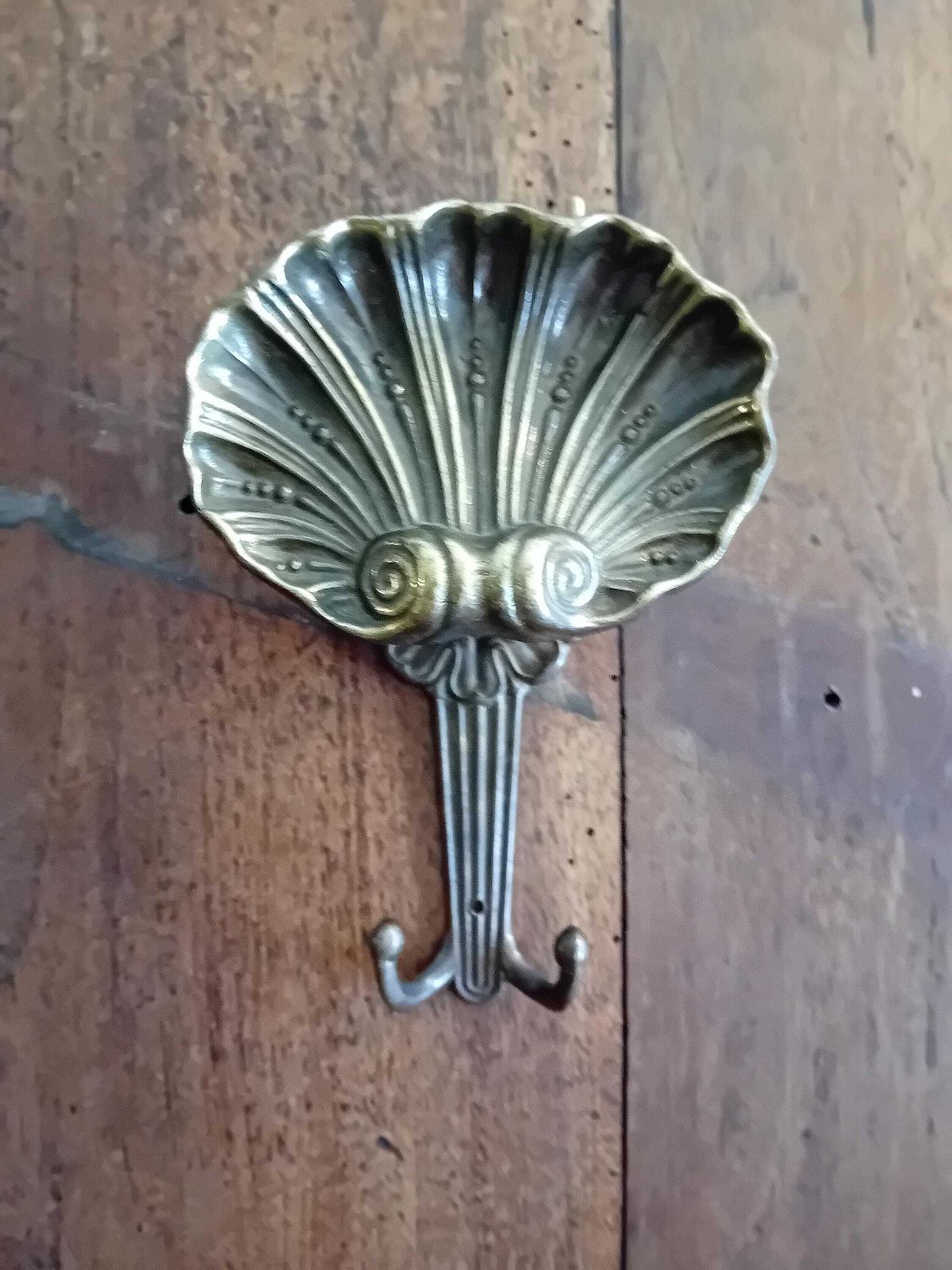 Coat Hooks A Set Of Two Shell Shaped Bronze Wall Hooks For Coats And Scarfs photo furniture