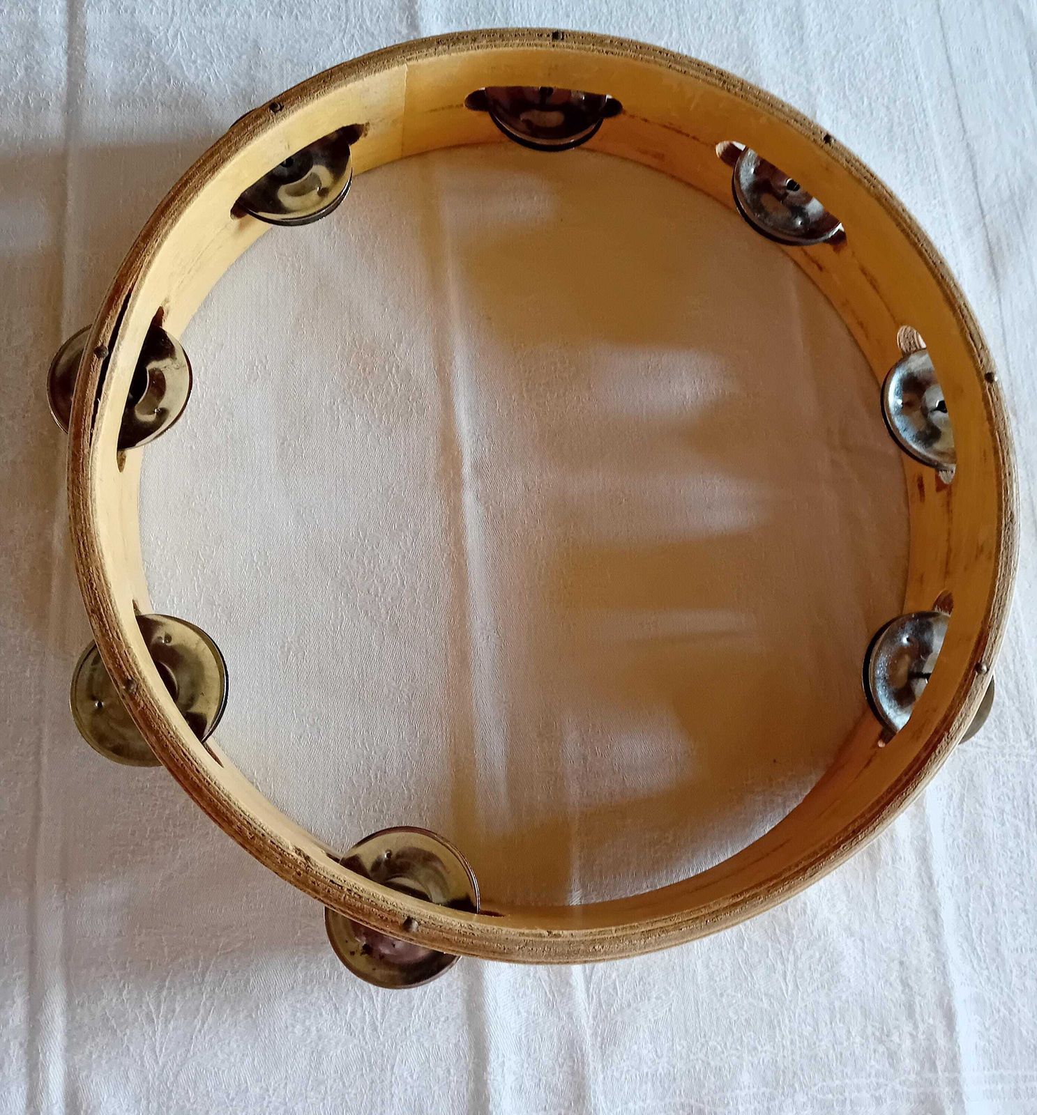 Ric Tambourine Handmade Marked Vintage Musical Percussion Instrument photo vinterior