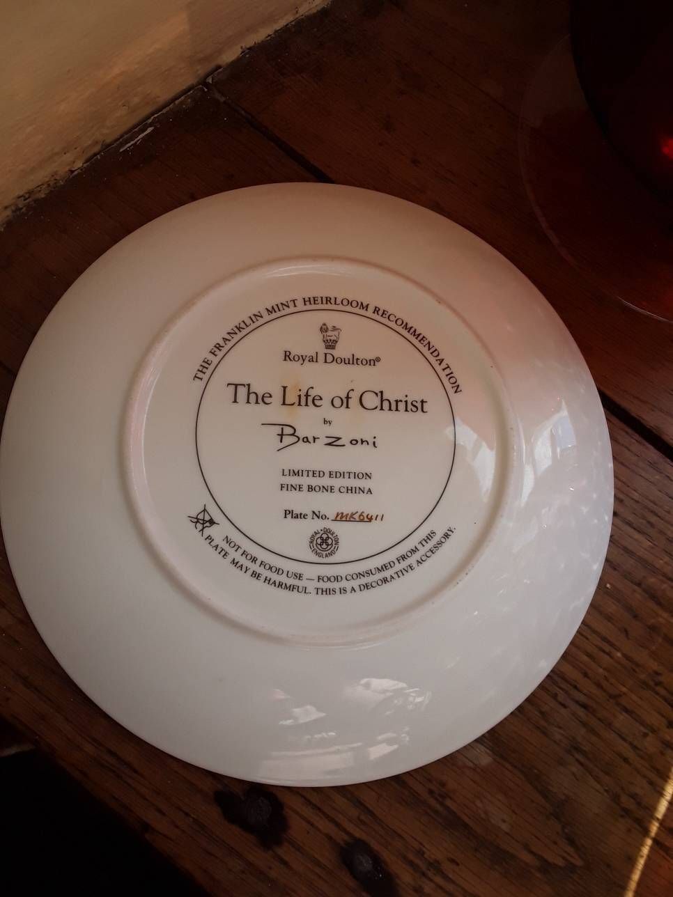photo furniture The Life Of Christ By Bar Zoni Royal Doulton Franklin Mint Limited Edition Collectible Plate
