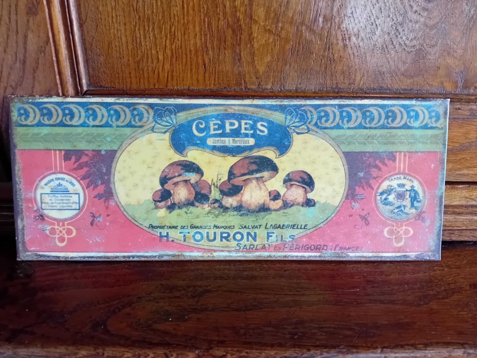 Metalen Reclamebord Cepes Paddenstoelen H.Touron, Perigord, Frankrijk photo 82.0