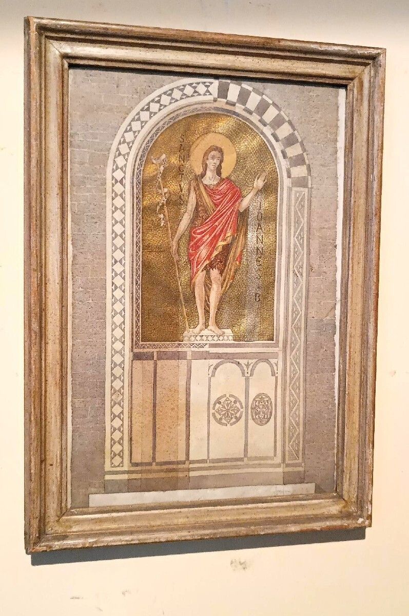 Watercolor On Paper With Frame, Early 1900s, Saint John The Baptist photo furniture