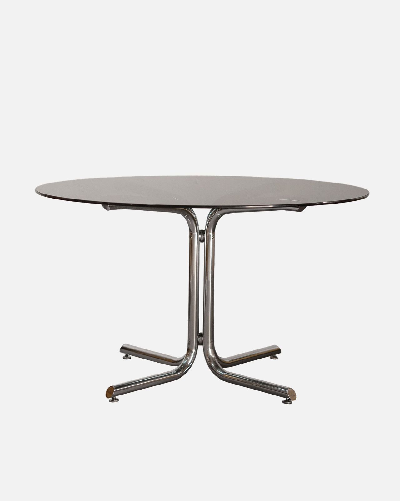 Italian Table In Glass And Chromed Steel