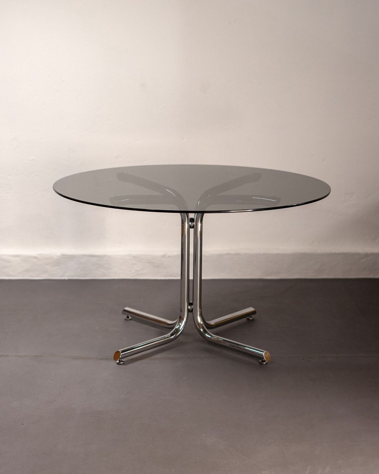 Italian Table In Glass And Chromed Steel photo for sale