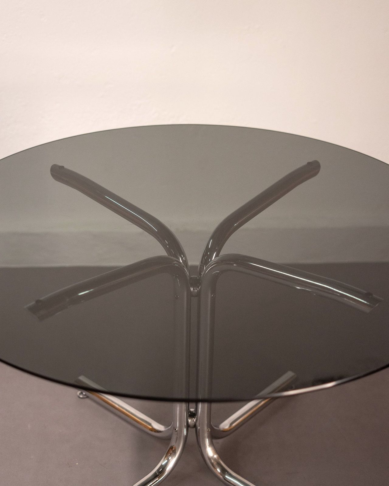 Italian Table In Glass And Chromed Steel photo 920.0