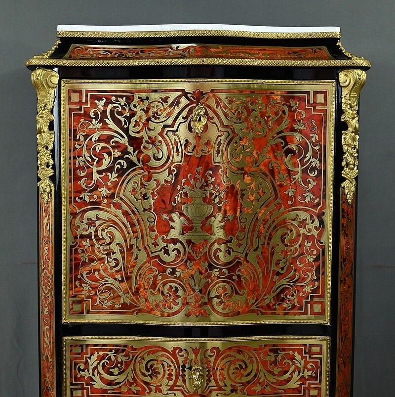 photo furniture Secretary In “Boulle” Marquetry, Napoleon III Period – Mid 19th Century