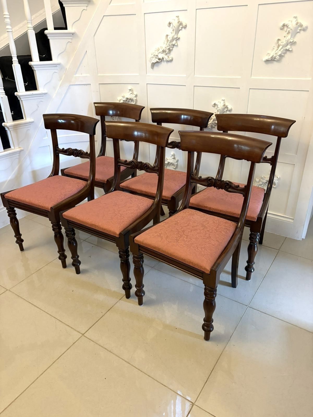 photo furniture Set Of 6 Antique William IV Quality Mahogany Dining Chairs