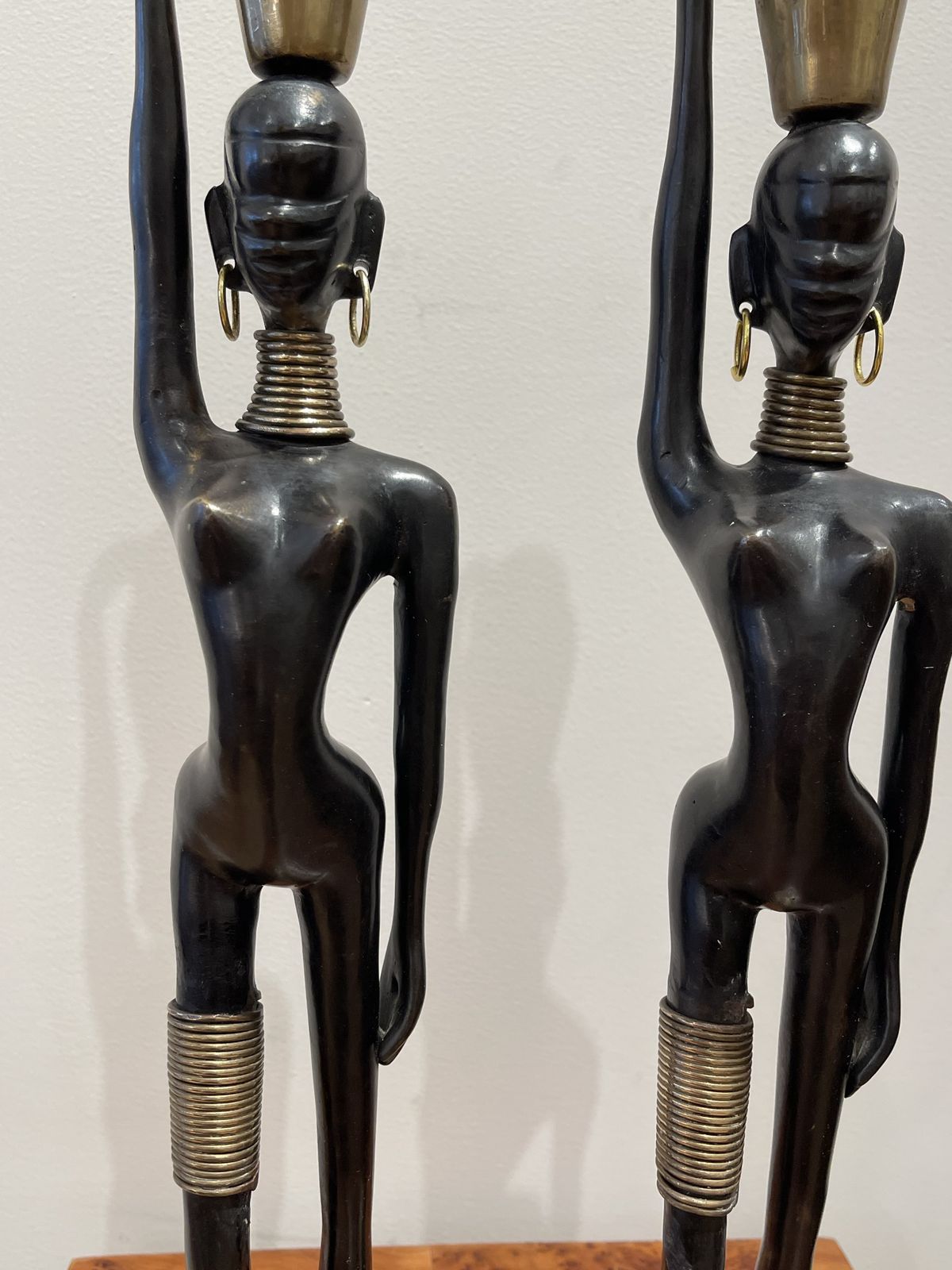 Stunning Pair Of African Lady Carrying Water, In The Style Of Karl Hagenauer 1970’s photo buy