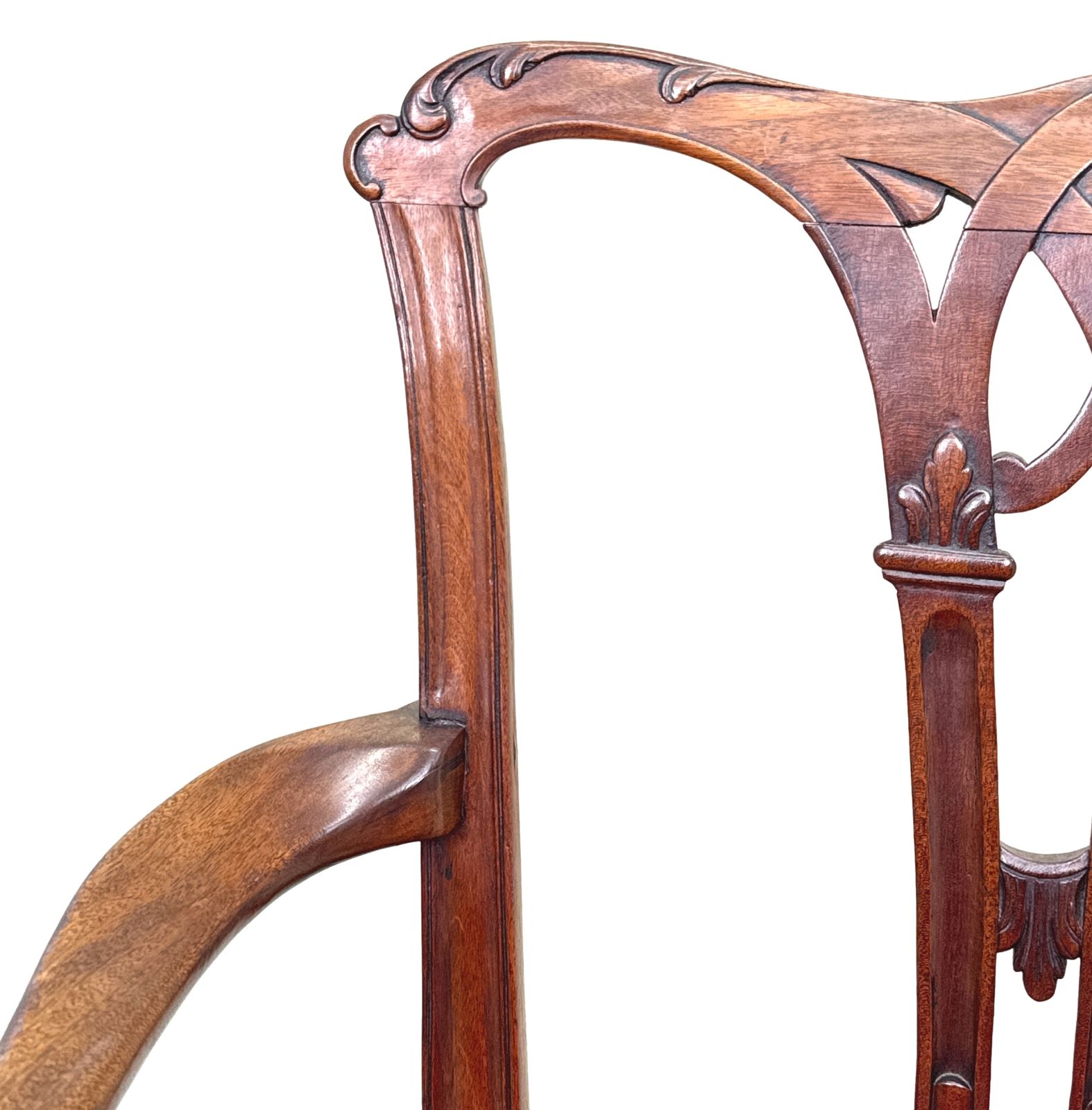 18th Century Chippendale Mahogany Armchair (England, Circa 1760) photo vintage