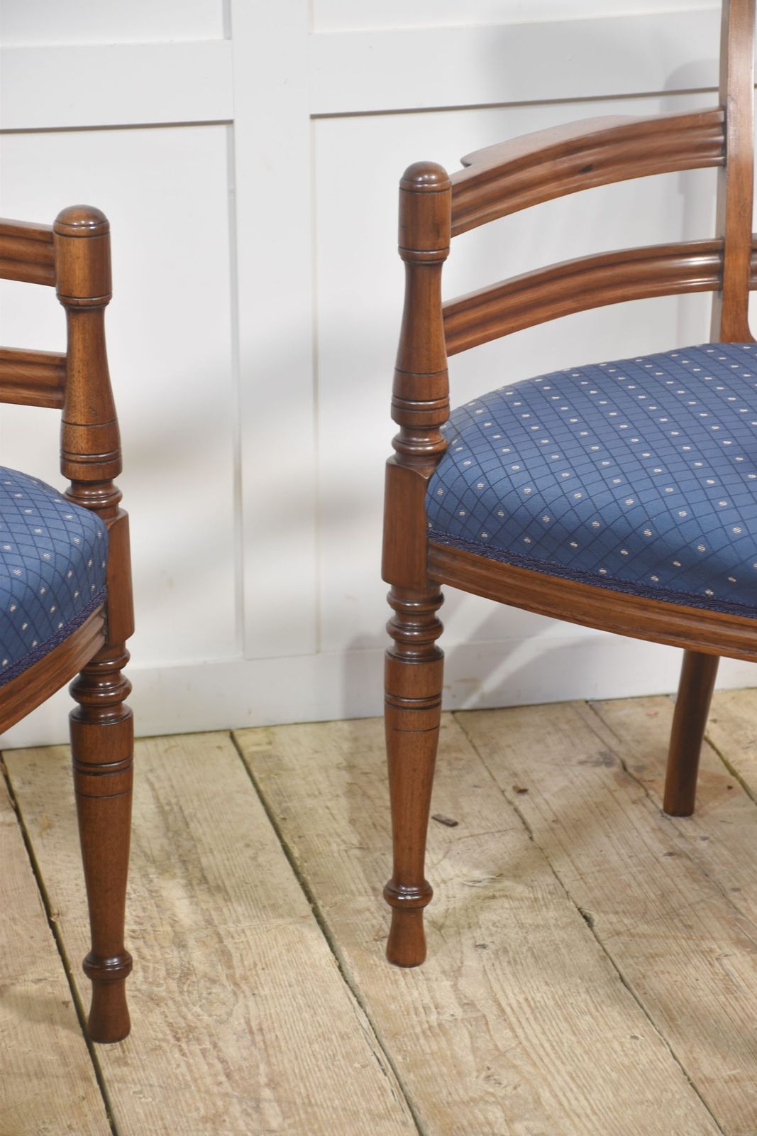 photo for sale Pair Of Mahogany Elbow Chairs In The Manner Of E.W. Godwin