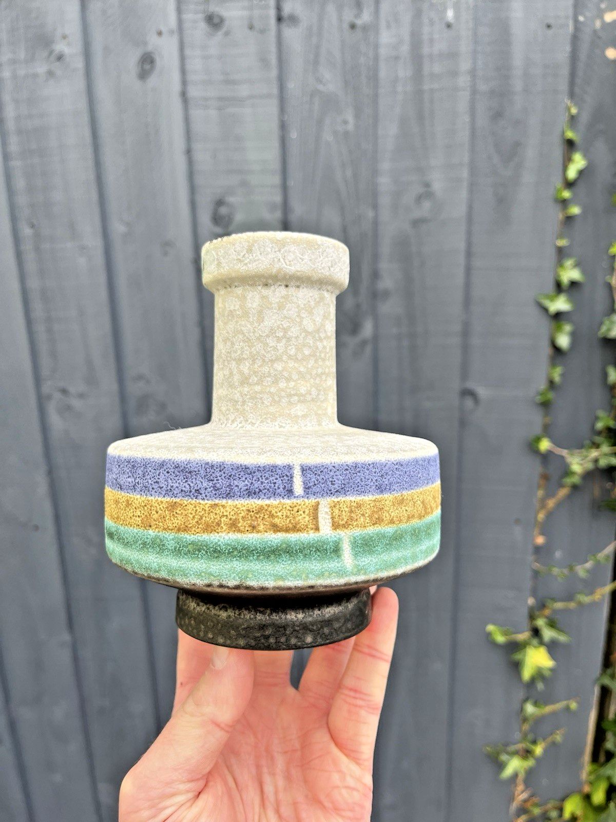 Mid Century 60's U Uebelacker Keramik West German Pottery Vase 1037/14 Space Age