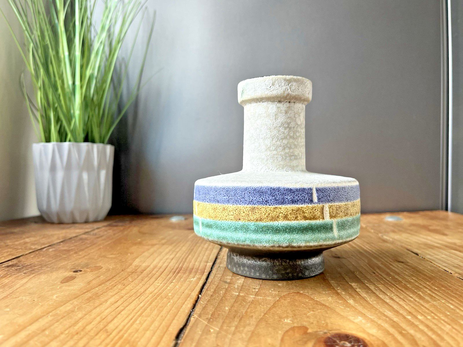 Mid Century 60's U Uebelacker Keramik West German Pottery Vase 1037/14 Space Age photo for sale