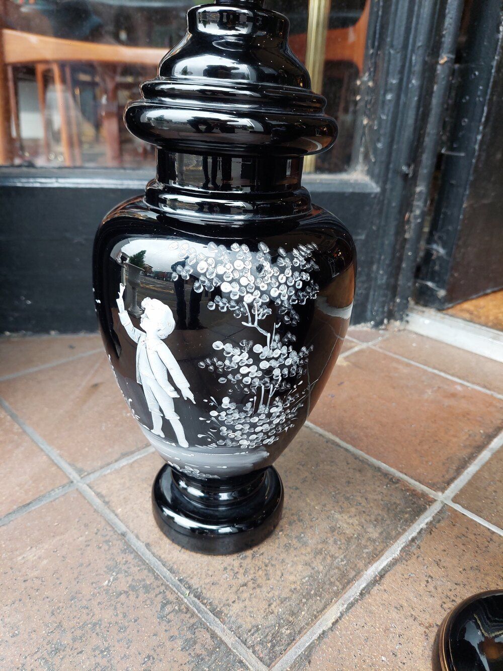 Three Large Pieces Of 19thc Glass By Mary Gregory photo for sale