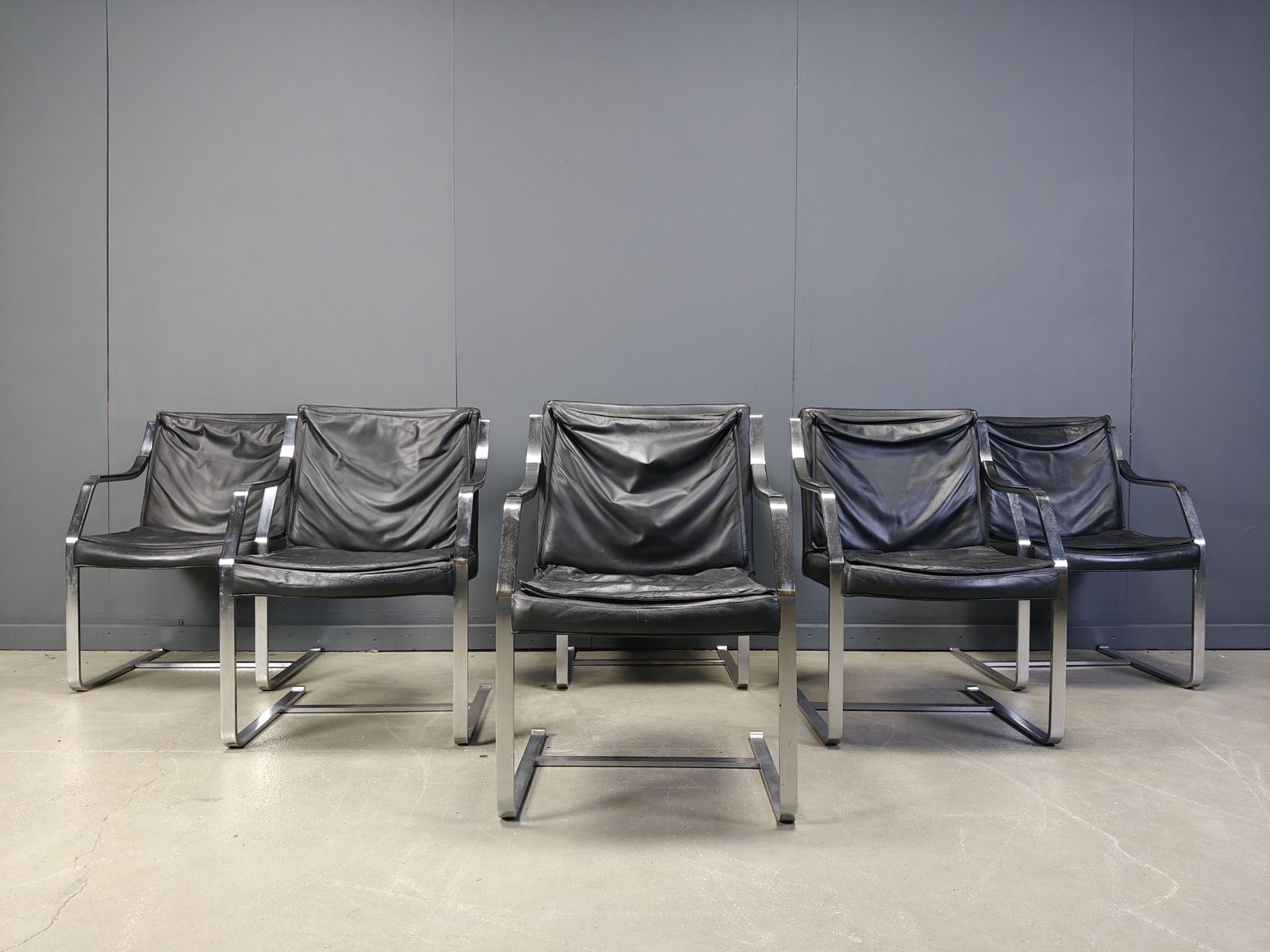 Set Of 6 Rudolf Glatzel Armchairs For Knoll Art Collection, 1980s