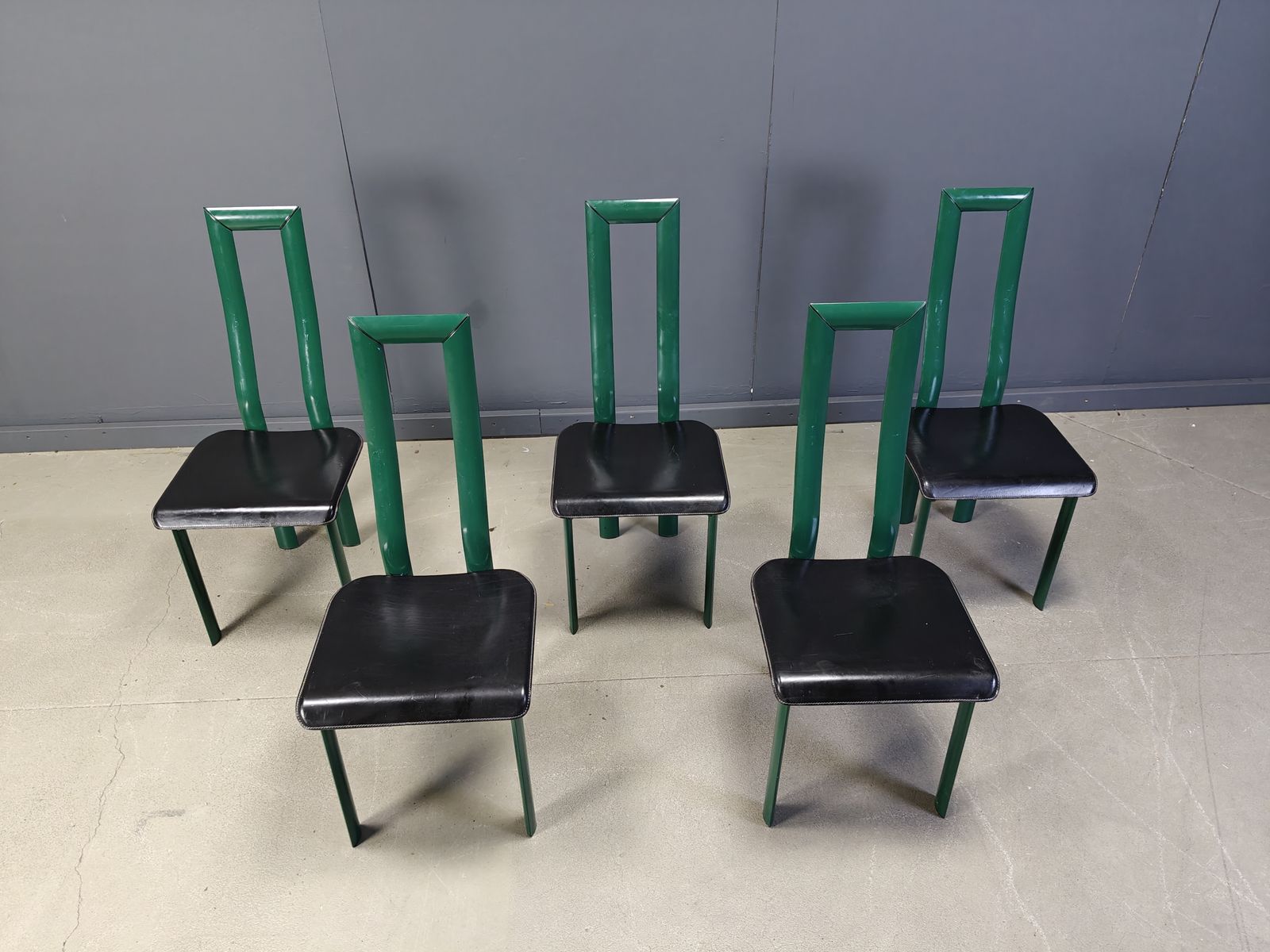 Italian Model Regia Dining Chairs By Antonello Mosca For Ycami, 1980s, Set Of 5 photo for sale