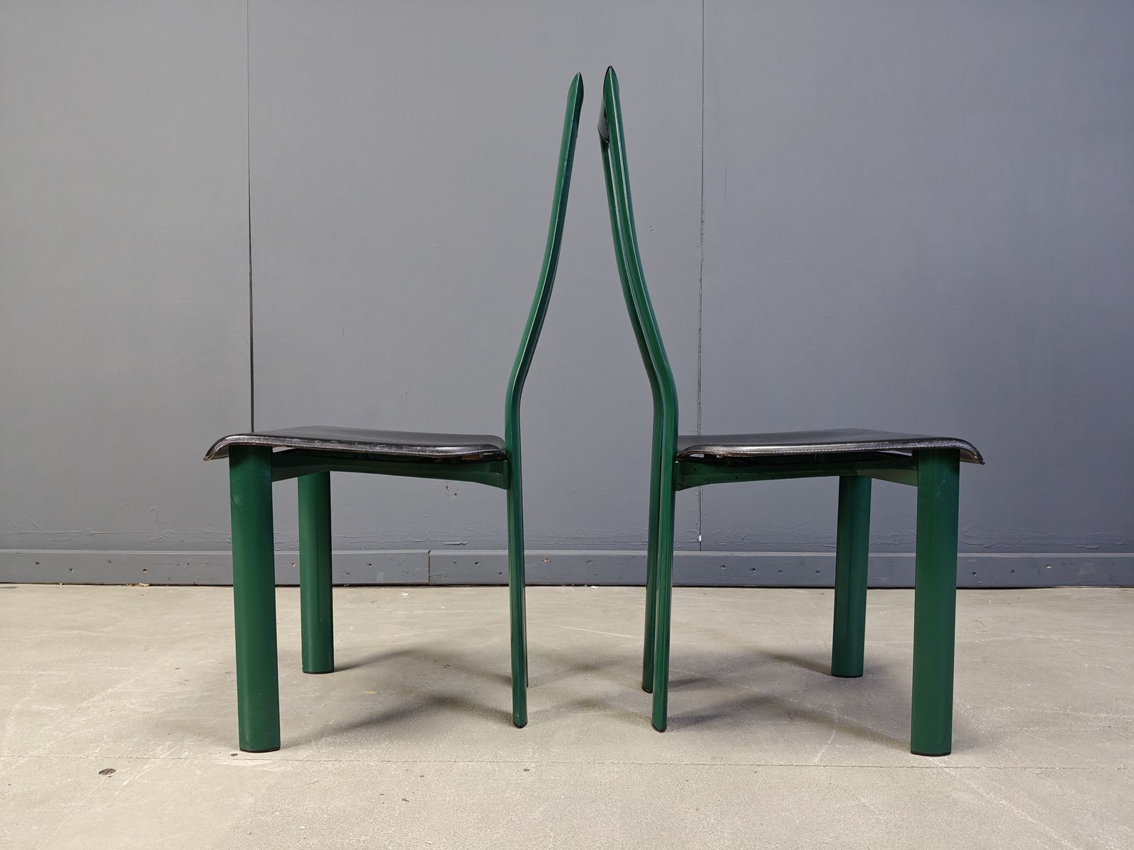 Furniture Italian Model Regia Dining Chairs By Antonello Mosca For Ycami, 1980s, Set Of 5 photo