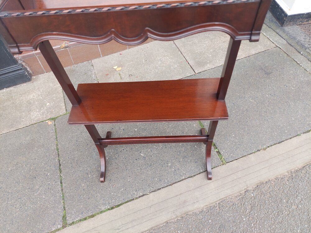 Edwardian Mahogany Two Tier Library Book Trough photo Furniture