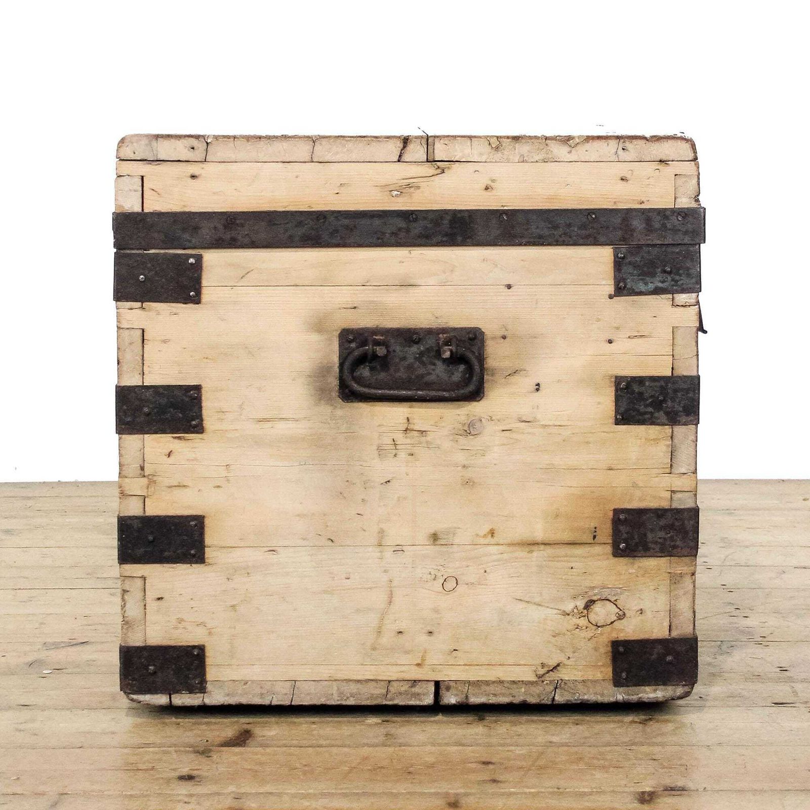 Antique Pine Metal Bound Chest | Antique Furniture | Antique Trunk | Antique Storage | Pine Trunks | Blanket Box photo for sale