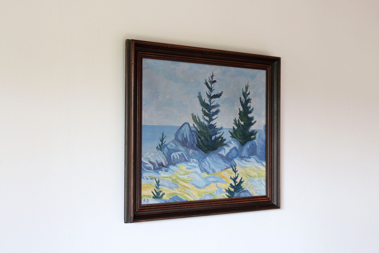Danish Post Impressionist Oil Painting By Es From Horsens photo for sale