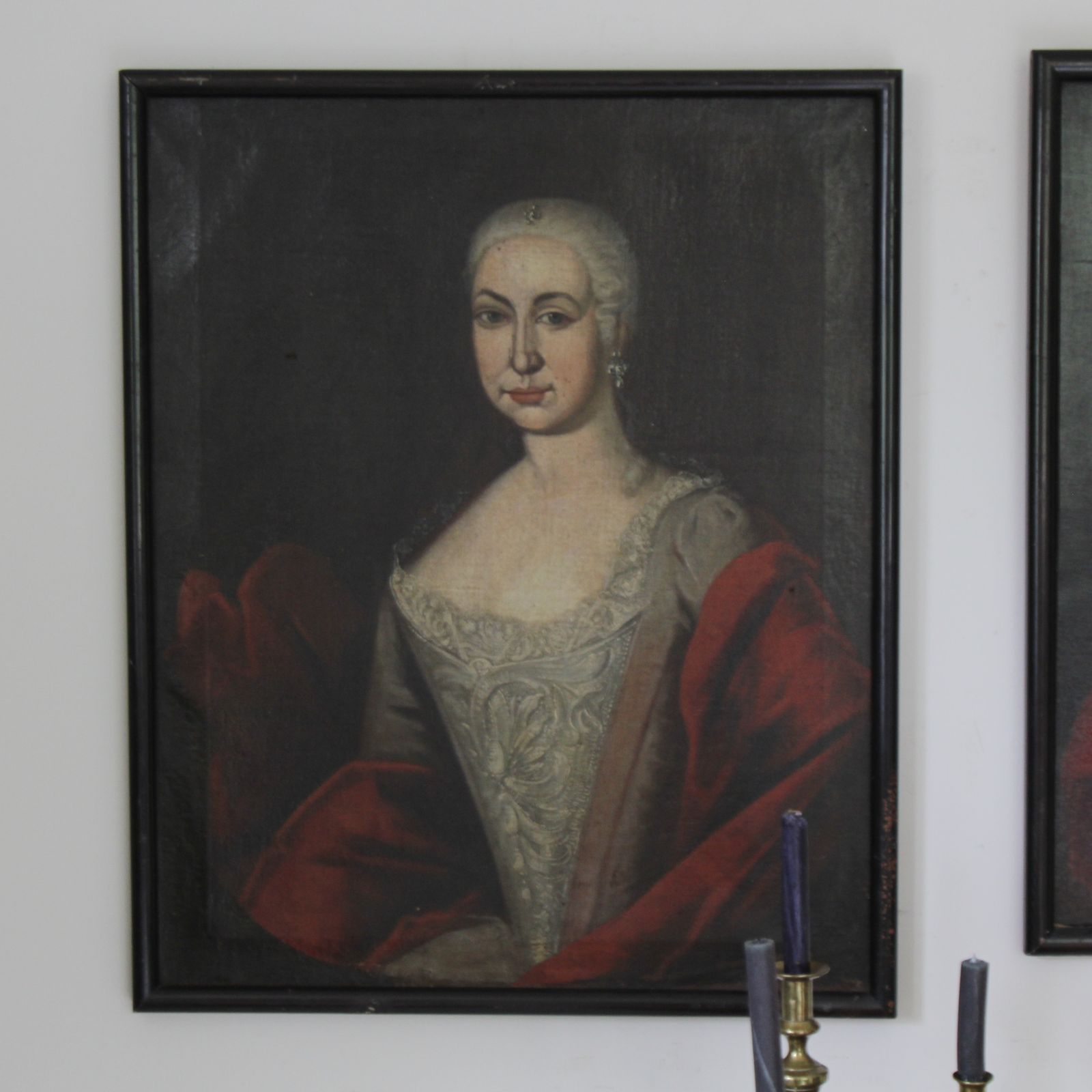 Large 18th Century Portraits Of Mother And Daugthers Antique Portraits Oil On Canvas photo furniture