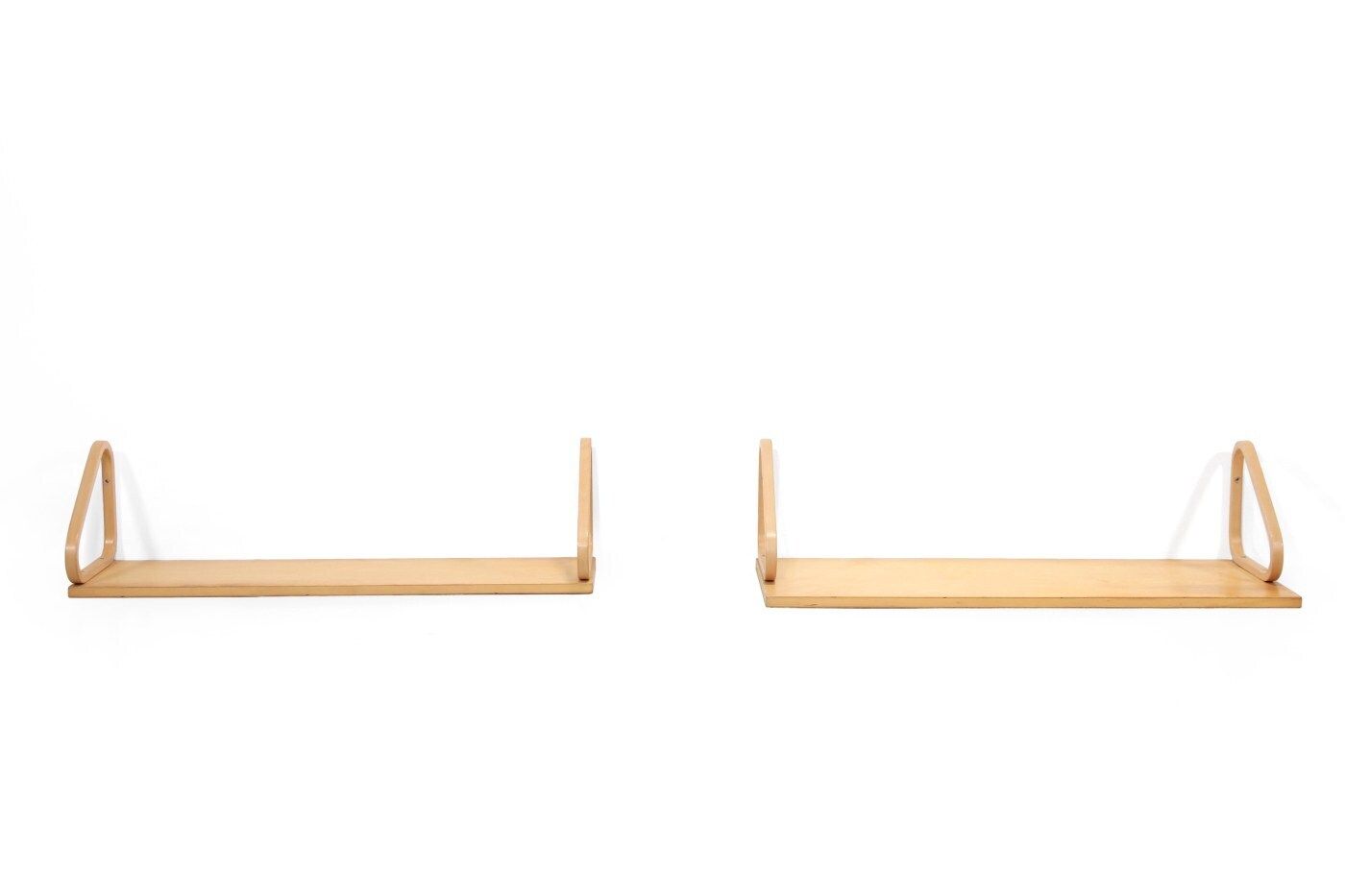 Set Of Two Birch Alvar Aalto Wall Shelves Model 112 photo furniture