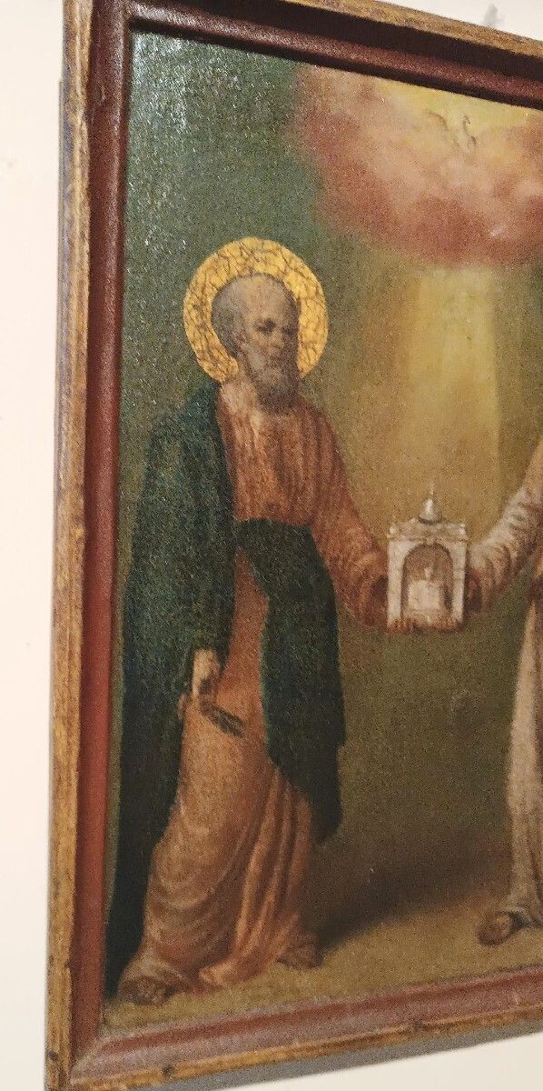 Painting On Wood, Ancient Icon Of Saint Peter And Paul photo Art