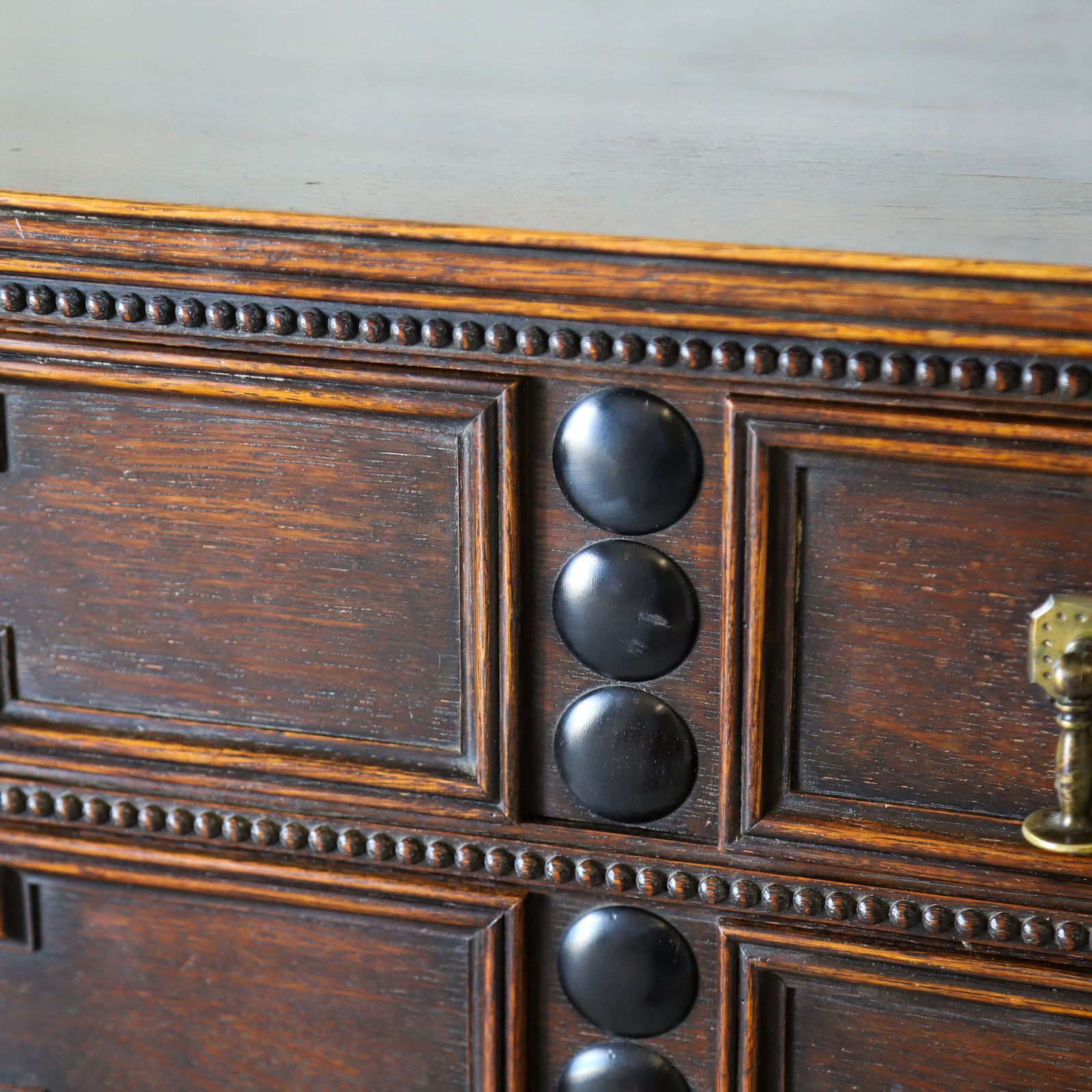 1930s English Oak Sideboard   Carolean Revival   Finely Carved With Barley Twist Supports photo vinterior