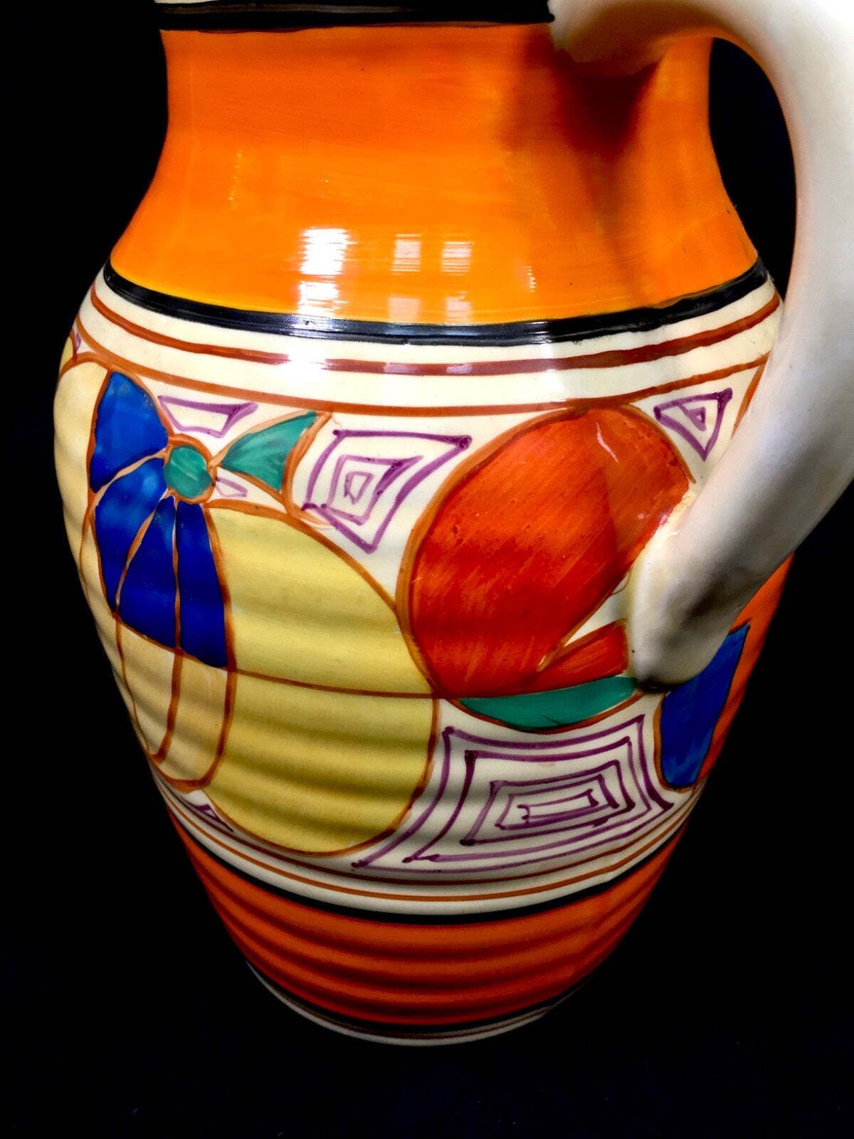 Clarice Cliff Melon Picasso Fruit Isis Vase Art Deco Pottery C.1930 / Antique photo vinterior