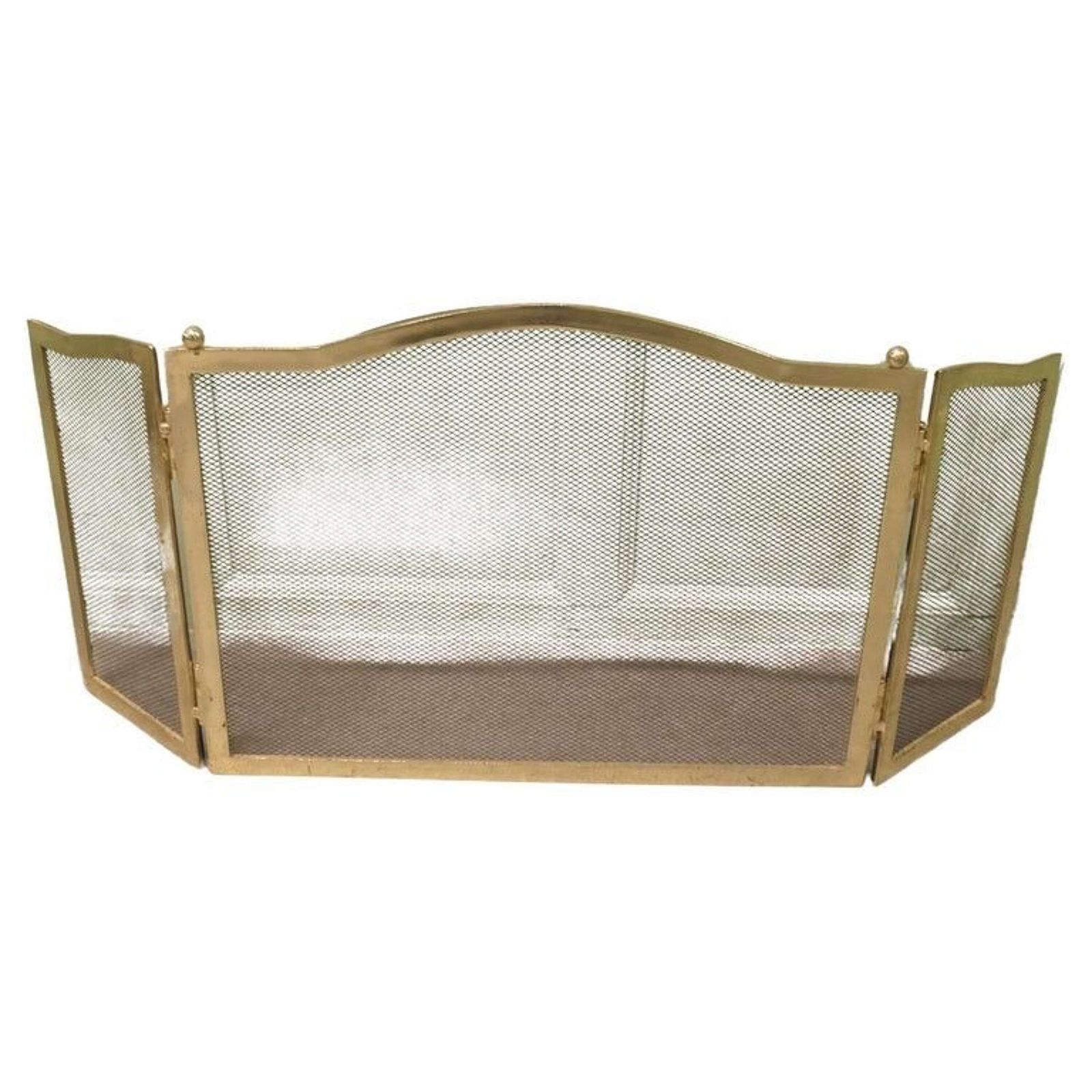 3 Fold French Brass Fire Guard