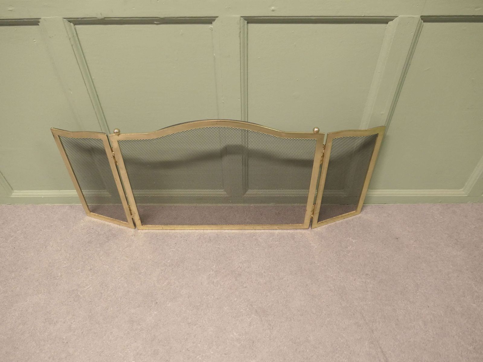 3 Fold French Brass Fire Guard photo 594.0