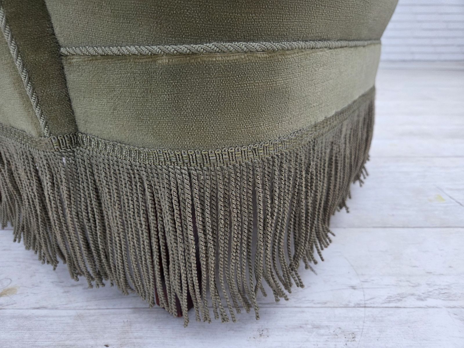 photo furniture 1970s, Danish Highback Armchair, Green Furniture Velour.