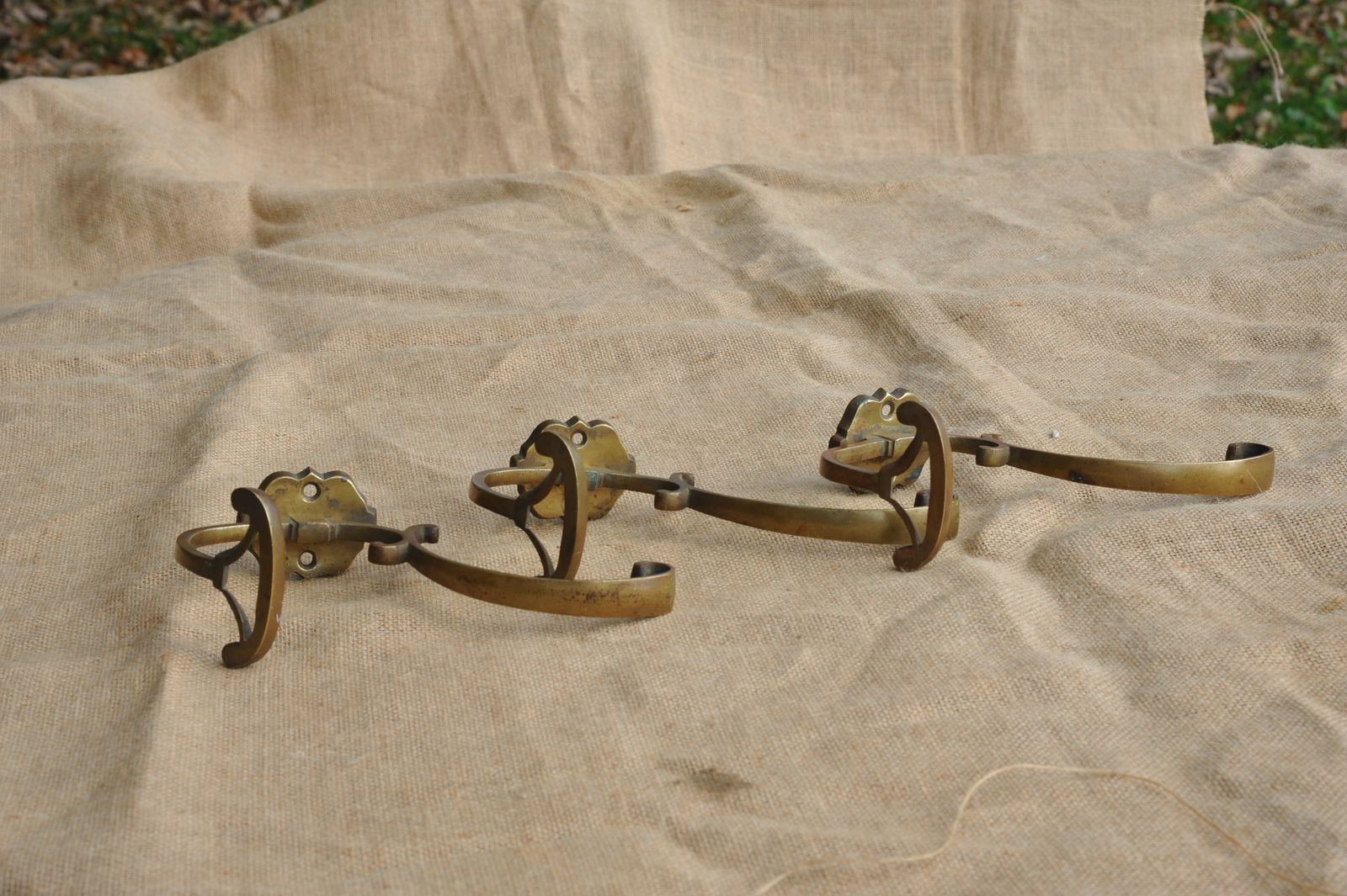 photo furniture A Set Of Three Good Antique French Bronze Wall Mounted  Hat And Coat Hooks