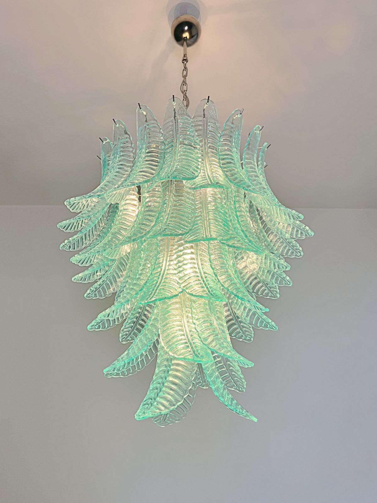 photo buy Huge Italian Murano Six Tier Turquoise Felci Glass Chandelier