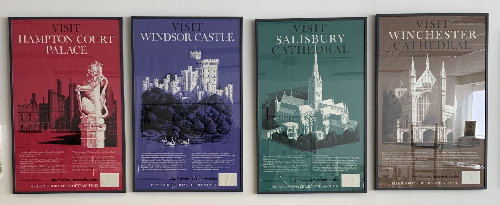 Original Vintage 1978 British Rail Away Day Poster  Hampton Court Palace Designed By Artist Reginald Lander photo furniture
