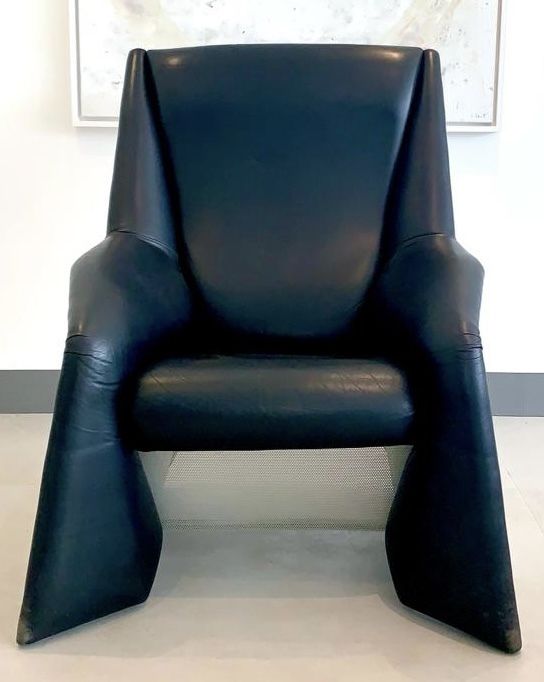 Edra 'No Step Aft" Leather And Aluminium Chair By Clare Brass