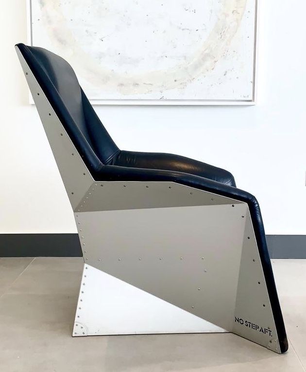 Edra 'No Step Aft" Leather And Aluminium Chair By Clare Brass photo for sale