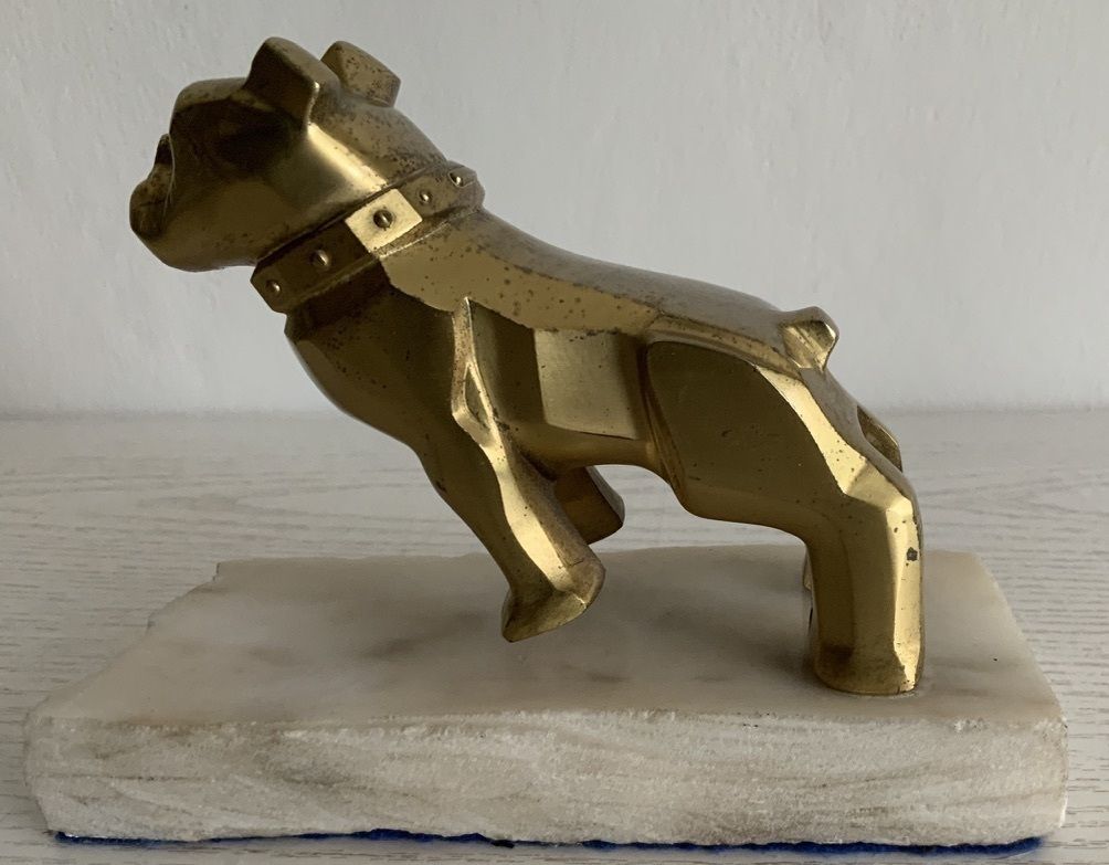 Mack Trucks Bulldog Car Mascot C1932 Gold photo vintage
