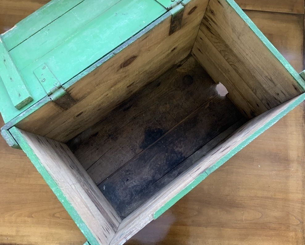 1940's French Castrol Motor Oil Can Wooden Crate photo vintage