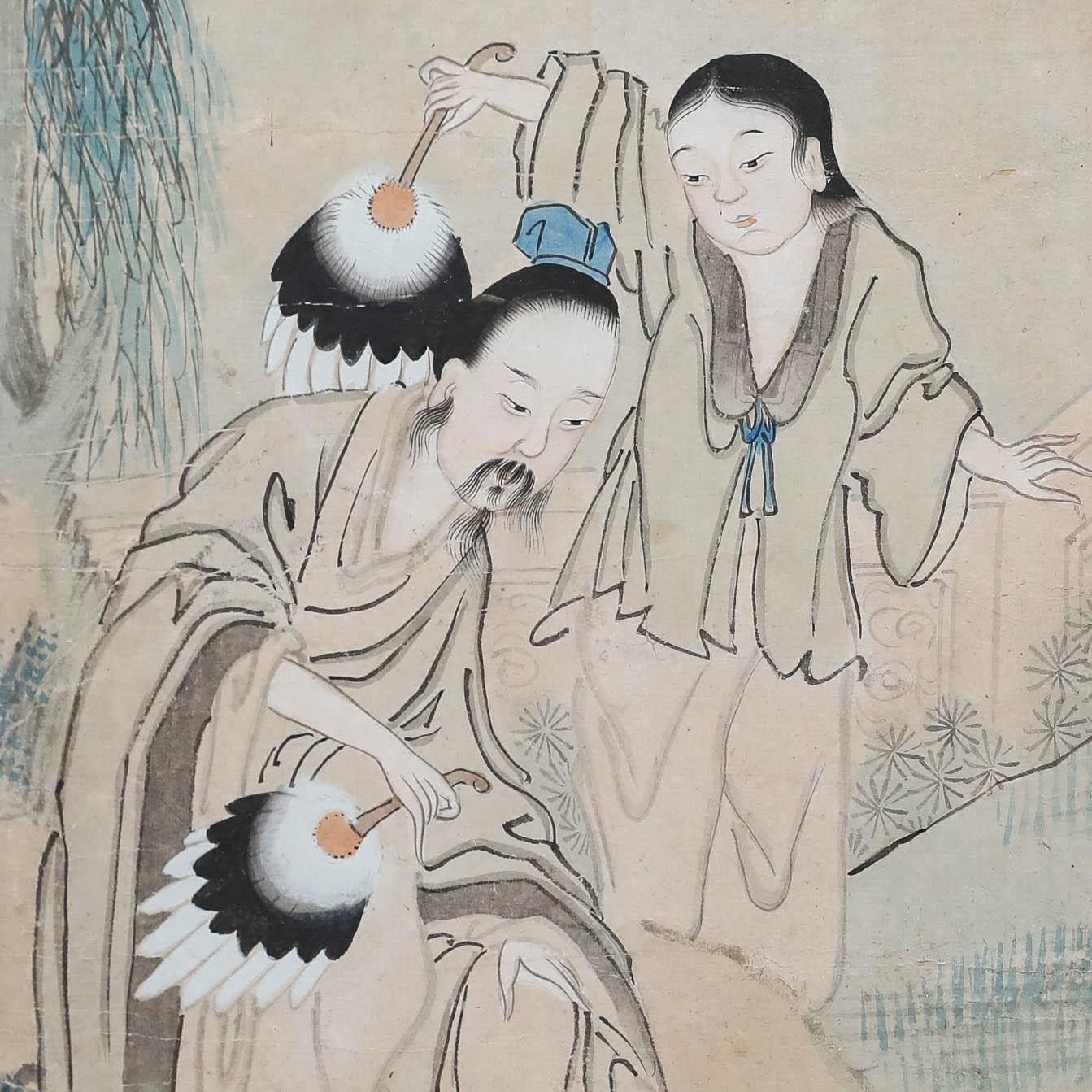 Chinese School 18th Century Watercolour In The Garden photo Art