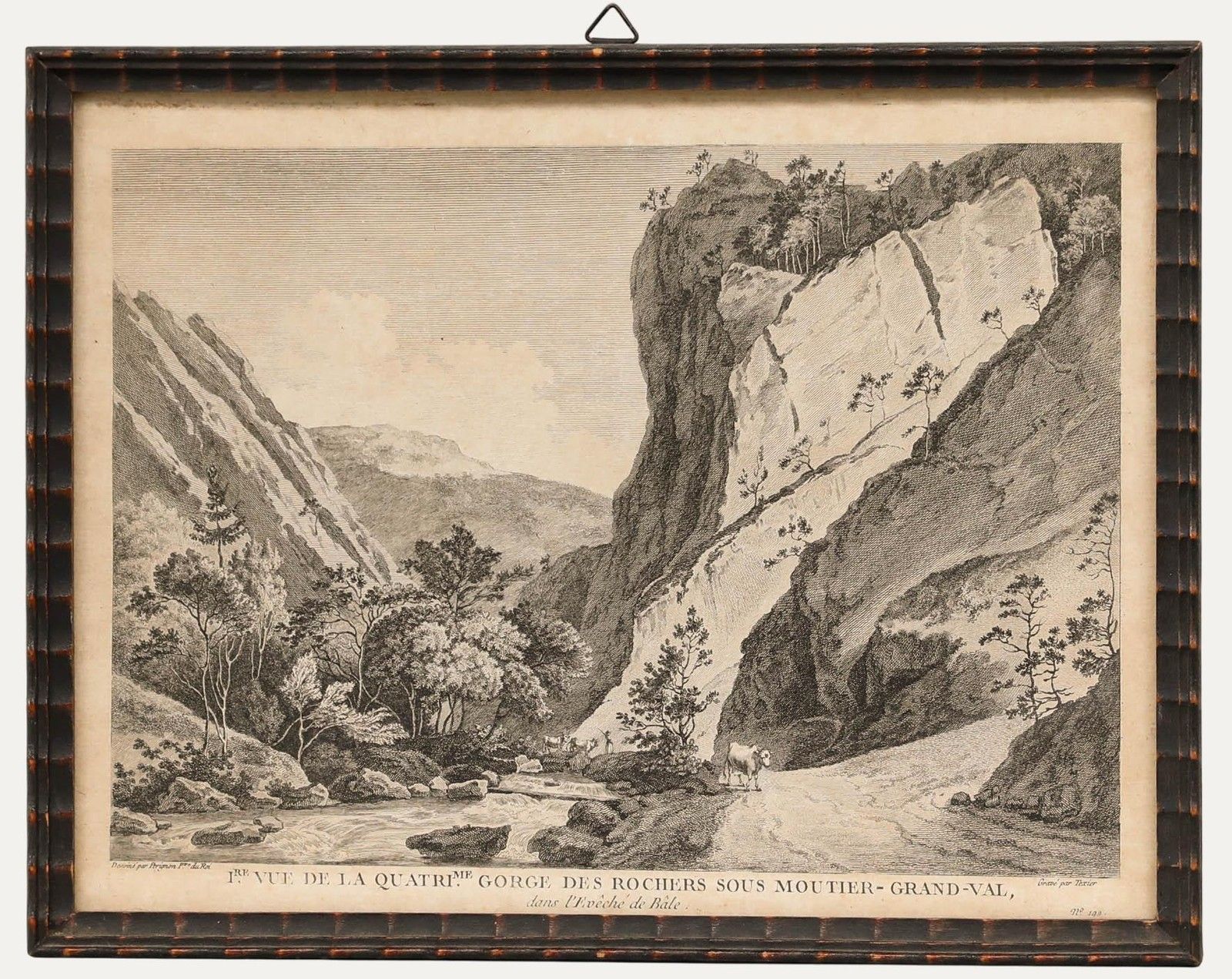 Texier After Alexis Nicolas Perignon 18th Century Engraving, Moutier Gorge