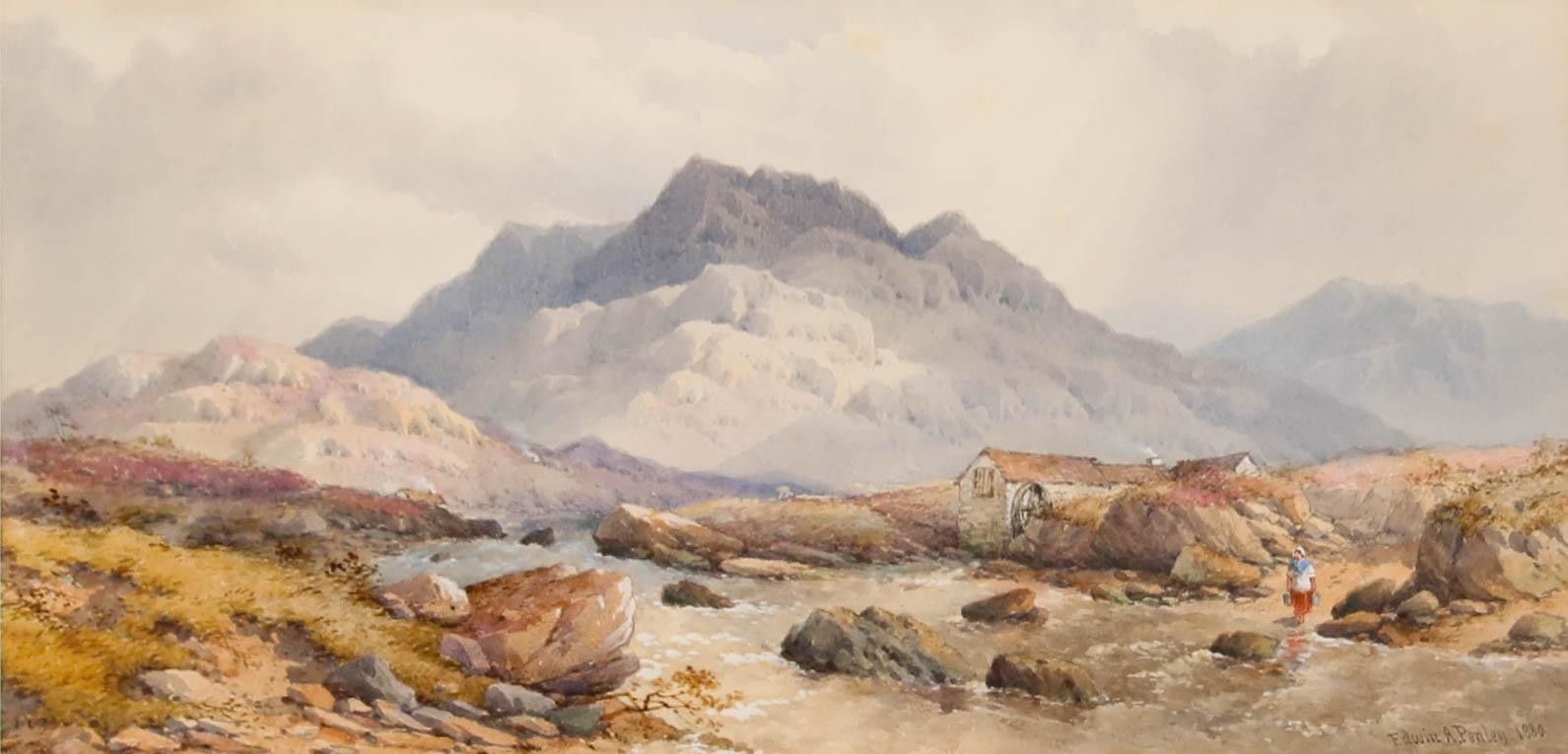 Edwin Aaron Penley (1826 1893) British School 1880 Watercolour, The Watermill photo furniture