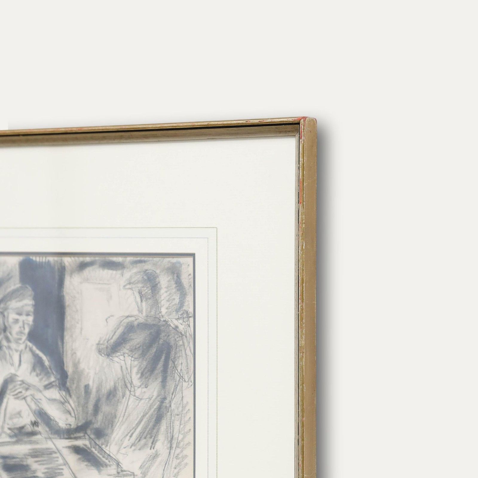 Antony Lake (1905 1956) Framed Charcoal Drawing, The Glass Blower photo 225.0